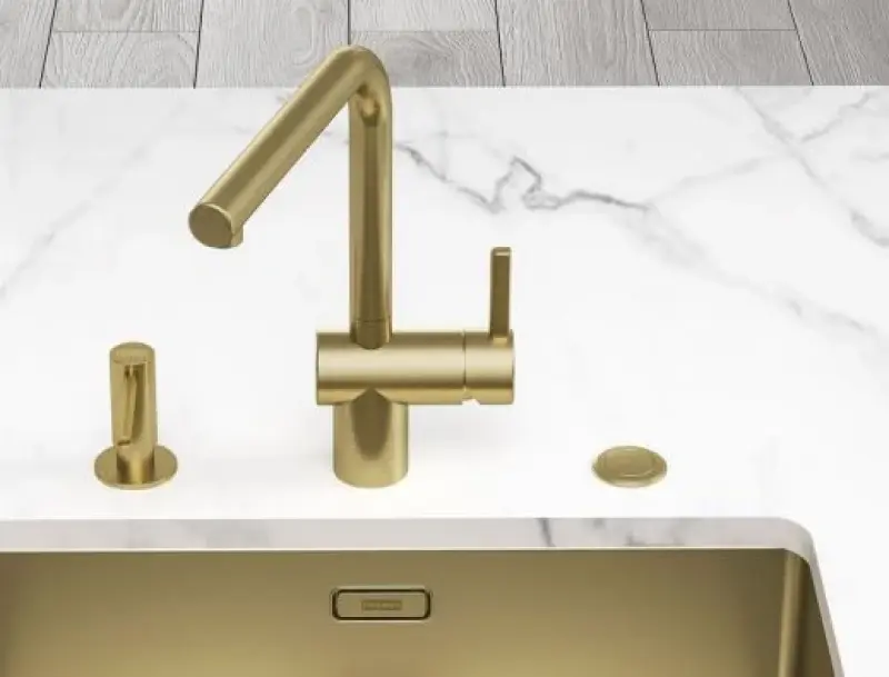 Franke Mythos Masterpiece BXM 210.50 PVD Guld Vask 500x410mm Planlimning og Underlimning 127.0674.362