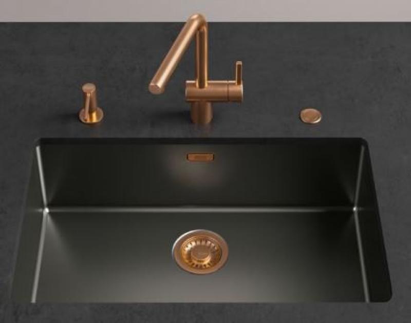 Franke Mythos Masterpiece Kurvplugsæt kobber med trykknap til automatisk tømning 112.0653.041