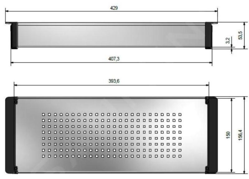 Franke Kubus 2.0 indsatsbakke i rustfrit stål 429x156mm modelbundet 112.0394.981
