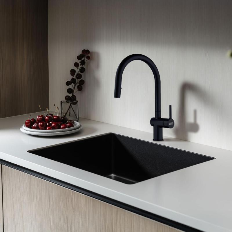 Franke Active J mat sort Køkkenarmatur med udtrækkelig bruser 115.0653.404