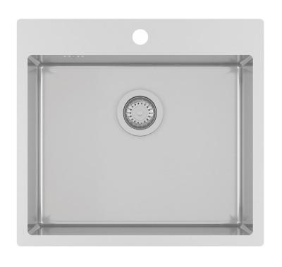 Ausmann Oder Blue rustfrit stål vask 55x50cm til planlimning og underlimning med haneplads 1208957118