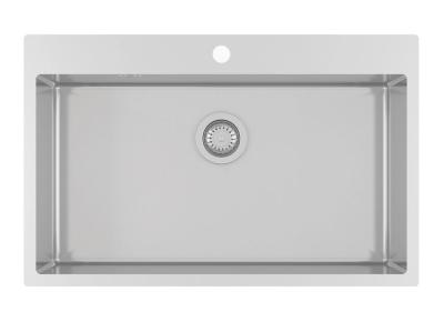 Ausmann Oder Blue grote rvs spoelbak 79x50cm planlimning og topmontering med hanehul 1208957119