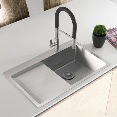 Ausmann Oder Blue rustfrit stål vask 78x50cm planmontering og ovenpå montering med afdrypningsområde 1208957121