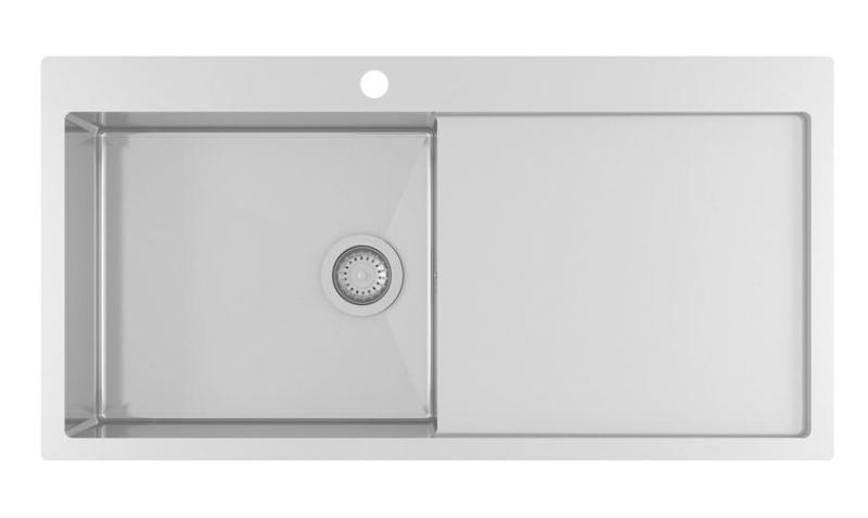 Ausmann Oder Blue grote roestvrijstalen spoelbak 100x51cm vlakbouw en opbouw met afdruipgedeelte 1208957124