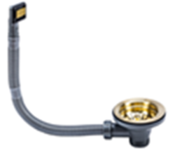 Ausmann Mosel Rustfrit stål afløbssæt til vask, inkl. overløb, rustfrit stål 1208957146