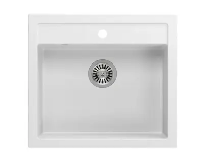 Quadri Farmhouse landlig mellem eller underlimet granitvask mat hvid 595x540mm 1208957209