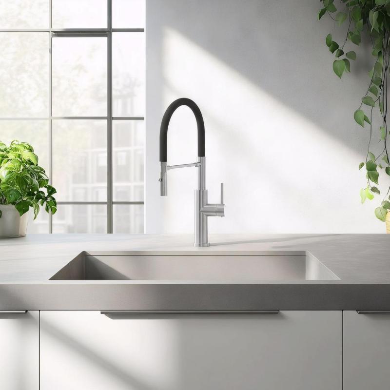 Quadri Chester køkkenarmatur med fleksibel tud og bruser med 2 stråletyper i rustfrit stål 1208957226