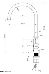 Lorreine Pro Round mat sort køkkenarmatur med rund og drejelig tud 1208957315