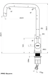 Lorreine Pro Square mat sort køkkenarmatur med drejelig tud 1208957318