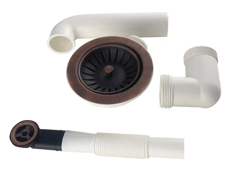 Ausmann børstet kobber afløbssæt vask inkl. overløb kobber 1208957348