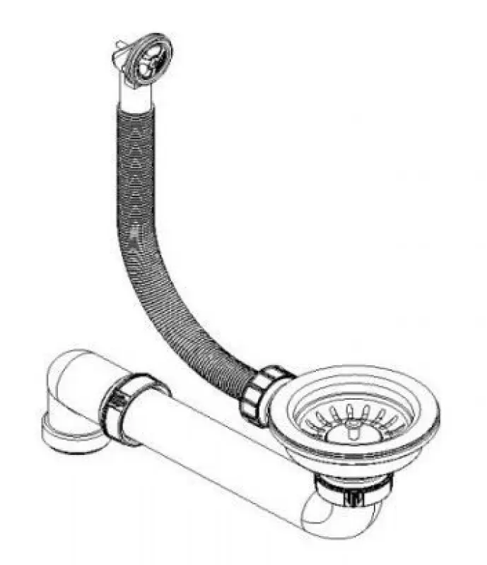 Ausmann børstet kobber afløbssæt vask inkl. overløb kobber 1208957348