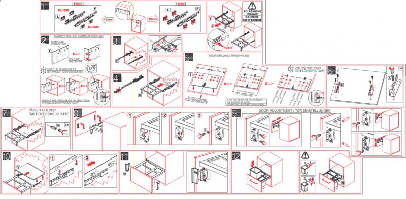 Franke Sorter Garbo 45-2 indbygget affaldssystem 1 x 12 og 1 x 18 liter affaldsbeholder 1210200692