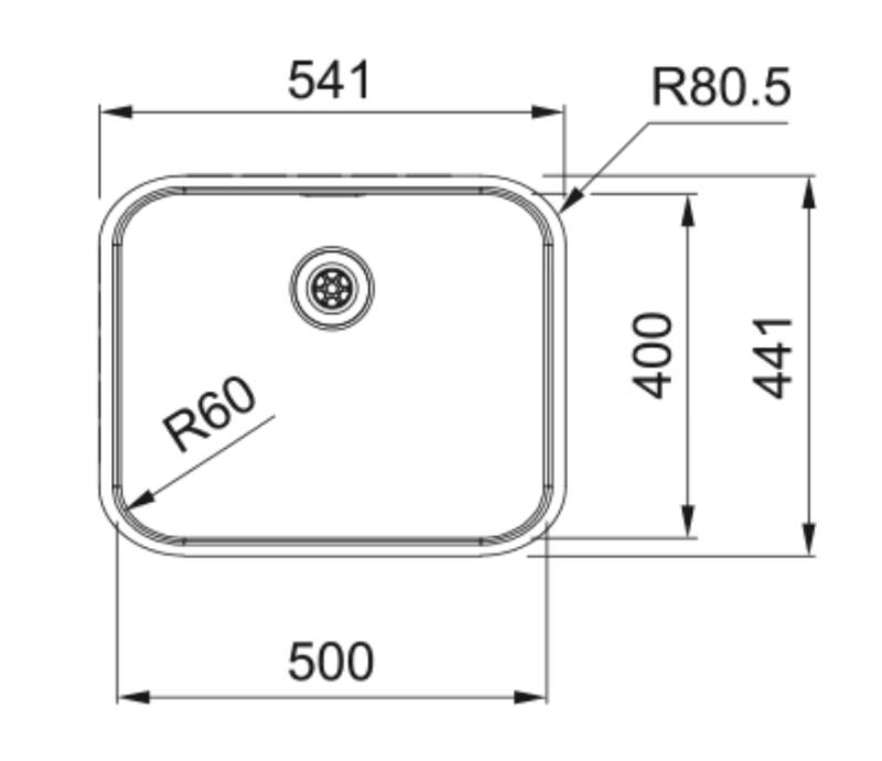 Franke Smart SRX 210.50 T RVS vask 50x40 planlimning 127.0688.777