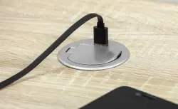 Indux Cover indbygget jordet køkkenstik i arbejdsplade med USB og stikkontakt farve sølv 1208957394