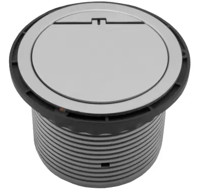 Indux Cover indbygget jordet sølvfarvet køkkenstikkontakt i bordplade med 2 USB-porte 1208957397