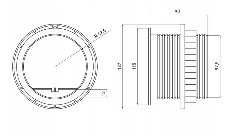 Indux Cover indbygget jordet sølvfarvet køkkenstikkontakt i bordplade med 2 USB-porte 1208957397