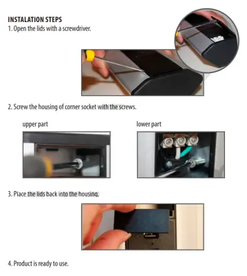 Indux Corner hoekkeuken stopcontact met 3 randaarde stopcontacten en 2 USB-opladers 1208957431