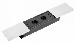 Indux Slide max indbygget køkken stikkontakt med jord i arbejdsplade med USB-A, HDMI, RJ45 og USB-C farve mat hvid 1208957440