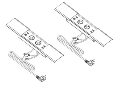 Indux Slide max indbygget køkken stikkontakt med jord i arbejdsplade med USB-A, HDMI, RJ45 og USB-C farve mat hvid 1208957440