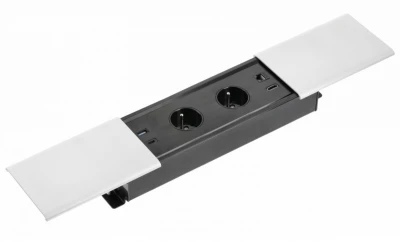 Indux Slide max indbygget køkken stikkontakt med jord i arbejdsplade med USB-A, HDMI, RJ45 og USB-C farve mat hvid 1208957440