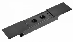 Indux Slide max indbygget køkkenstik med jord i arbejdsplade med USB-A, HDMI, RJ45 og USB-C farve mat sort 1208957441