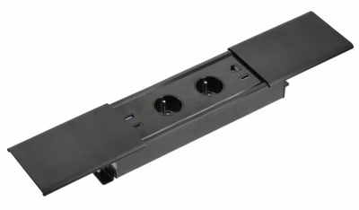 Indux Slide max indbygget køkkenstik med jord i arbejdsplade med USB-A, HDMI, RJ45 og USB-C farve mat sort 1208957441