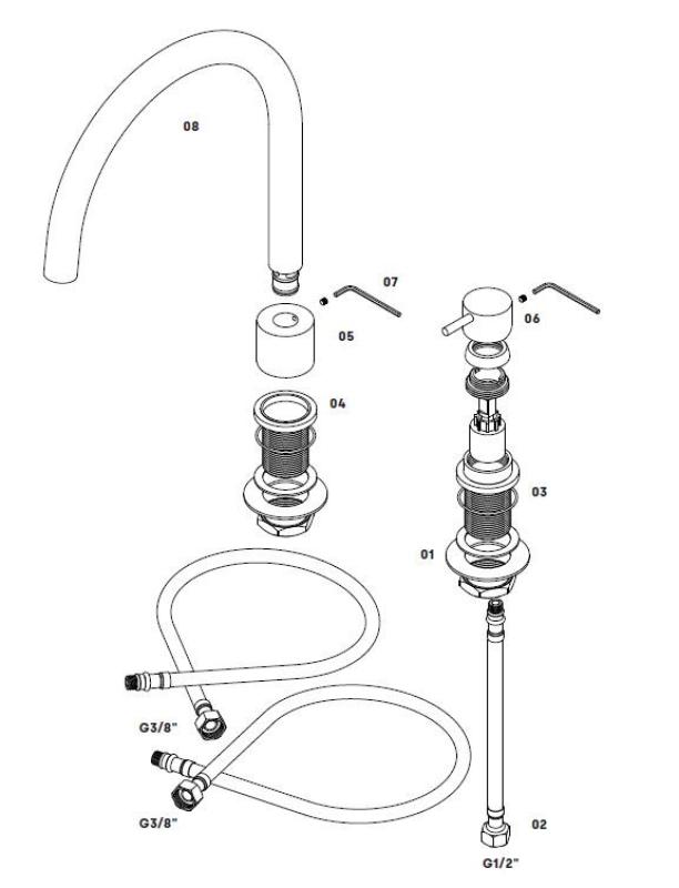 Waterevolution Flow 2-huls køkkenarmatur mat sort T151PR