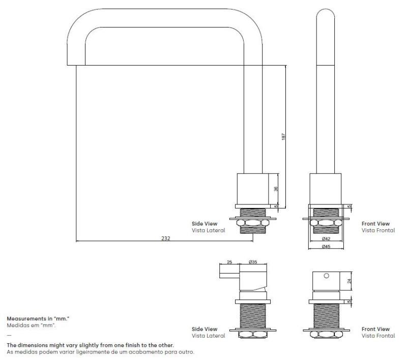 Waterevolution Flow 2-hole kitchen mixer gunmetal PVD T151HGME