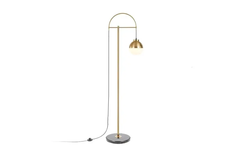 Decor Abies messing guld gulvlampe med sort marmorbase 7573