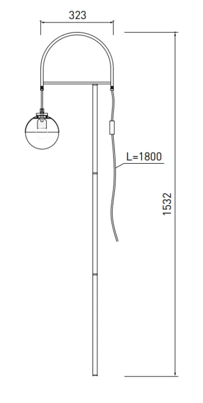 Decor Abies messing guld gulvlampe med sort marmorbase 7573