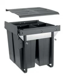 Garbi Carrier C-60-3-H indbygningsaffaldssystem med egne skinner og 3 affaldsbeholdere 1 x 34 + 2 x 17 liter 1208957470
