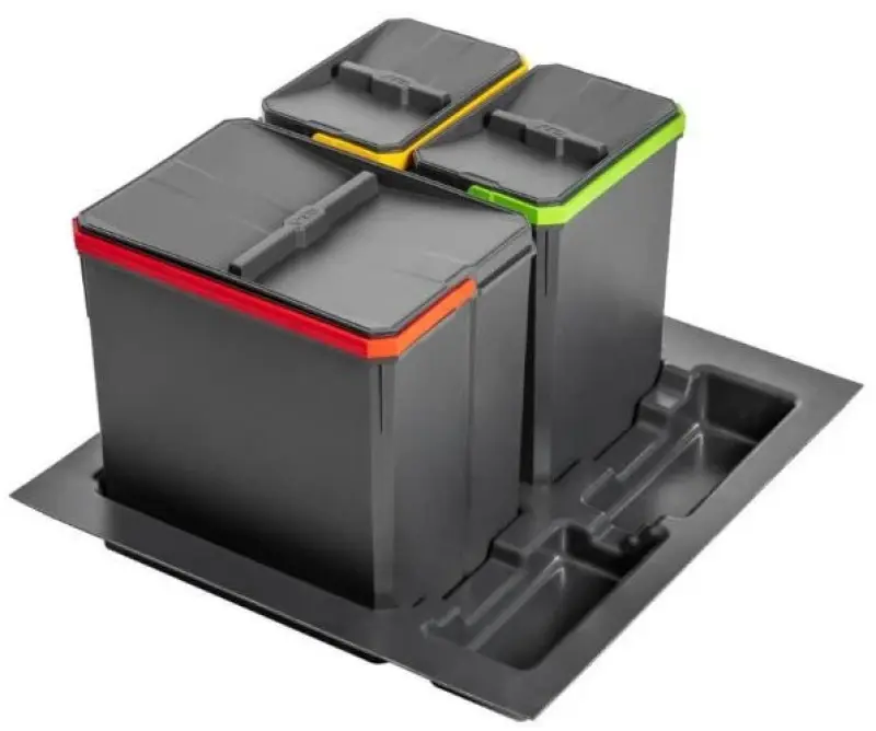 Garbi Basket B-60-3 sorteringssystem til affald for skuffe 60 cm inkl. holder og 3 affaldsbeholdere 1208957473