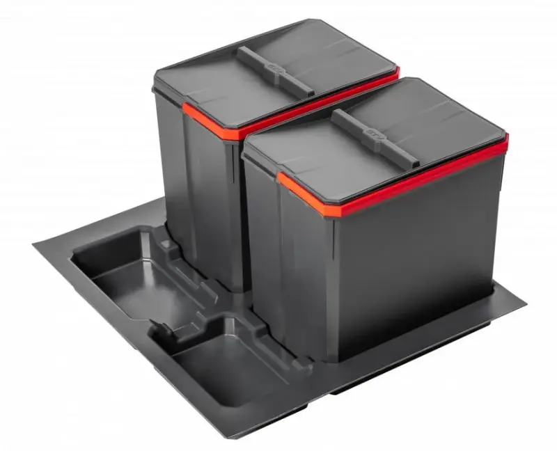 Garbi Basket B-60-2 sorteringssystem til affald til skuffe 60 cm inkl. holder og 2 affaldsbeholdere 1208957474