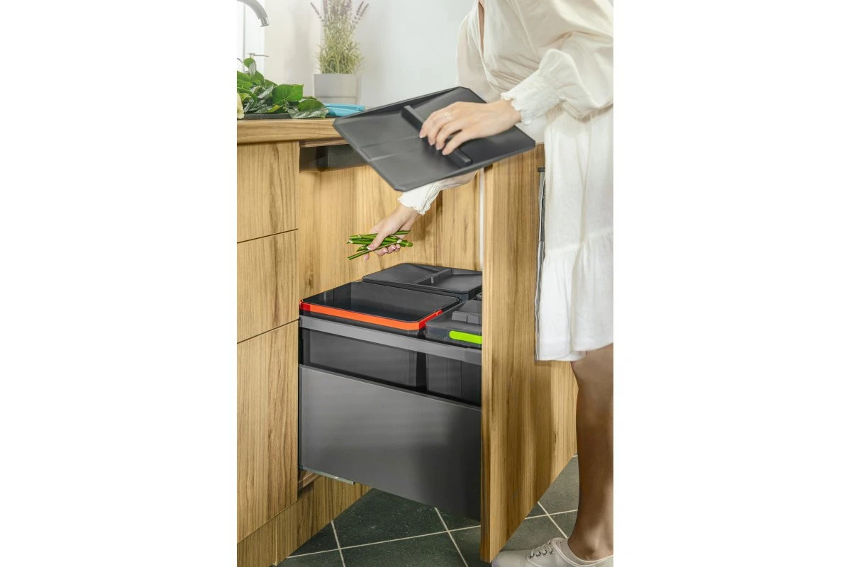 Garbi Basket B-60-4 affaldssorteringssystem til skuffe 60 cm inkl. holder og 4 affaldsbeholdere 1208957475