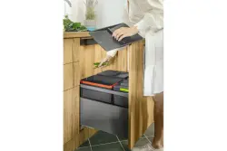 Garbi Basket B-80-4-G sorteringsaffaldssystem til skuffe 80 cm inkl. holder og 4 x 15 liter affaldsspande 1208957478