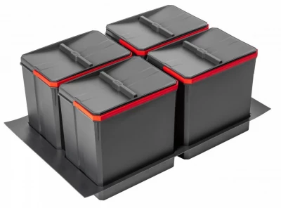 Garbi Basket B-90-4 waste sorting system for drawer 90cm incl. holder and 4 x 15 litre waste bins 1208957479
