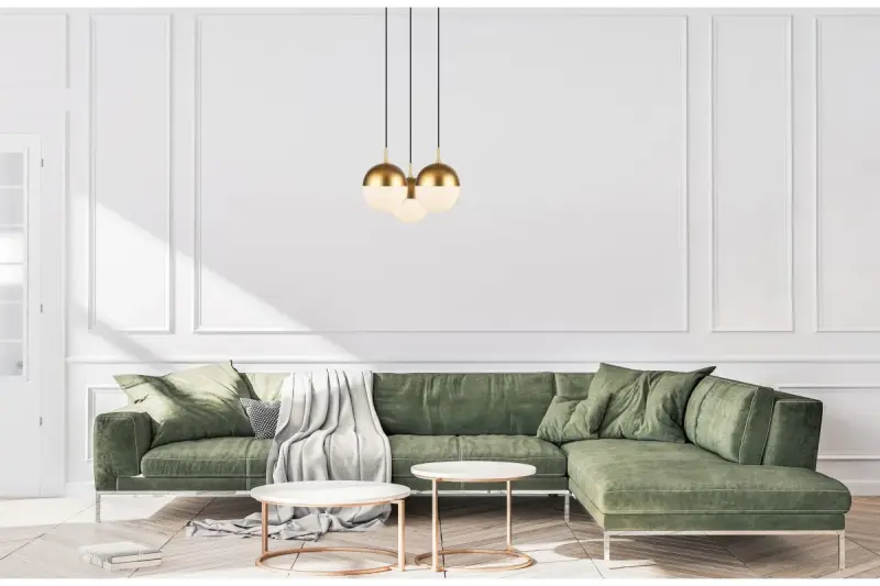 Dekor Abies messing guld moderne hængelampe med rund metalskærm 7597