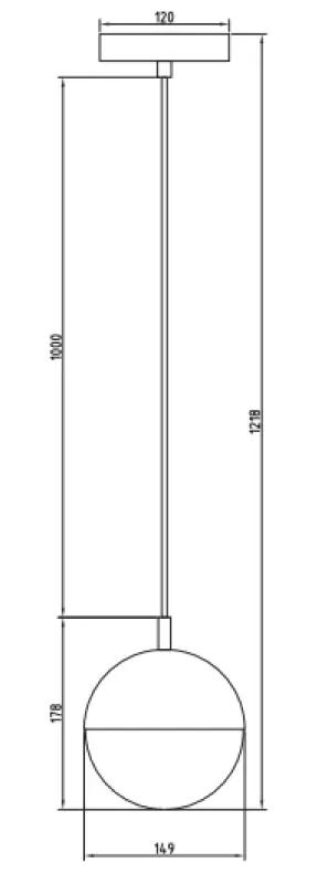 Dekor Abies messing gylden hængelampe med metalrund baldakin 3558