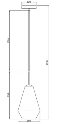 Dekor Lime 397 mm høj moderne ravfarvet pendellampe 7900