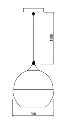 Decor Lender moderne hængelampe af metal og glas bredde 200 mm 8389