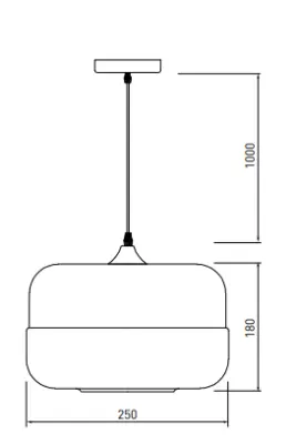 Decor Lender moderne hængelampe af metal og glas bredde 250 mm 8433