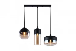 Decor Lender moderne hængelampe af metal og glas med 3 lyskilder 9270