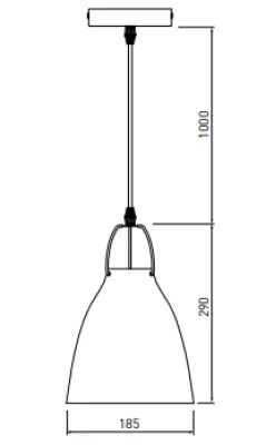 Decor Orient kegleformet metalpendellampe sort med kontrasterende hvid inderside 4475