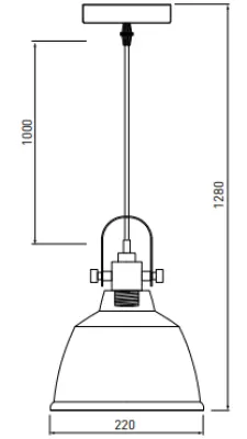 Dekor Zenit metal kuppelformet grå pendellampe med metallisk finish 4895