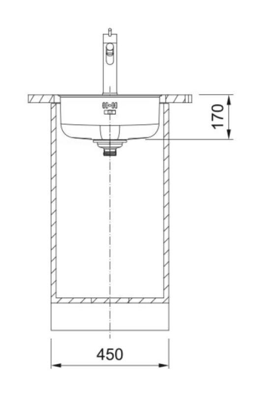 Franke Rondo ROX 210.38 rund rustfri stålvask 43,9 cm planlimning 127.0688.778