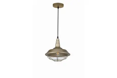 Decor Solen hængelampe i industriel stil med gyldent gitter, diameter 26,5 cm 2362
