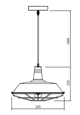 Decor Solen hængelampe i industriel stil med gyldent gitter, diameter 26,5 cm 2362