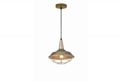 Decor Solen hængelampe i industriel stil med gyldent gitter, diameter 26,5 cm 2362