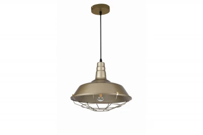 Decor Solen hængelampe i industriel form med gyldent gitter, diameter 36,5 cm 3703