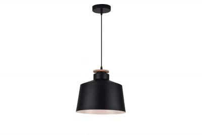 Decor Margus mat sort metal pendel med trætilføjelse 2911